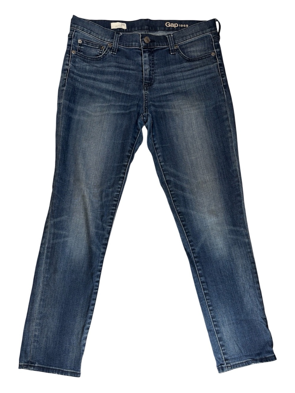 GAP Jeans, 1969 Girlfriend, 29R, Denim, Relaxed Taper, Size 8, 29x28